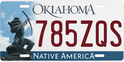 OK license plate 785ZQS