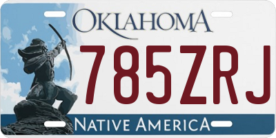 OK license plate 785ZRJ