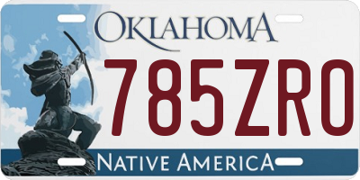 OK license plate 785ZRO
