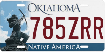 OK license plate 785ZRR