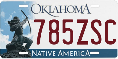 OK license plate 785ZSC