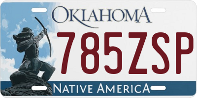 OK license plate 785ZSP