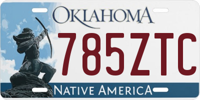 OK license plate 785ZTC