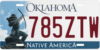 OK license plate 785ZTW