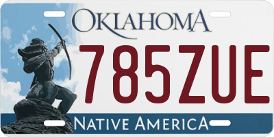 OK license plate 785ZUE