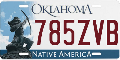 OK license plate 785ZVB