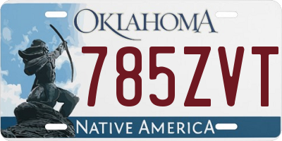 OK license plate 785ZVT