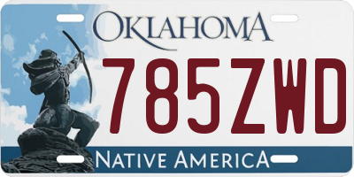 OK license plate 785ZWD