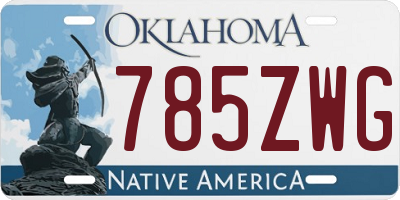 OK license plate 785ZWG