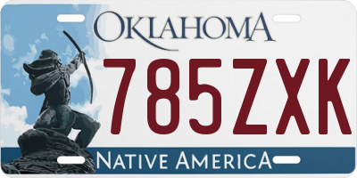 OK license plate 785ZXK