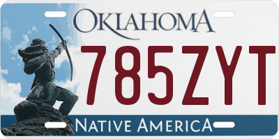 OK license plate 785ZYT