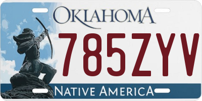 OK license plate 785ZYV