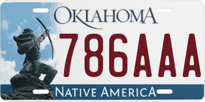 OK license plate 786AAA