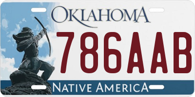 OK license plate 786AAB