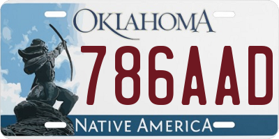 OK license plate 786AAD