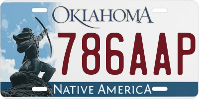 OK license plate 786AAP