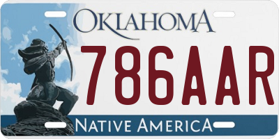 OK license plate 786AAR
