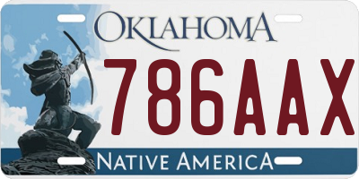 OK license plate 786AAX