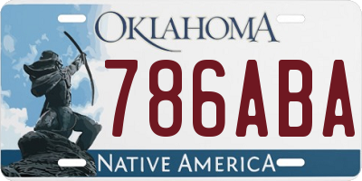 OK license plate 786ABA