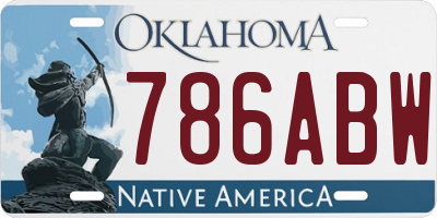OK license plate 786ABW