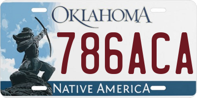 OK license plate 786ACA