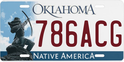 OK license plate 786ACG