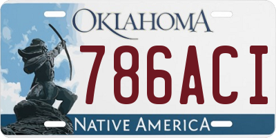 OK license plate 786ACI