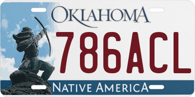 OK license plate 786ACL