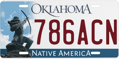 OK license plate 786ACN