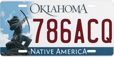 OK license plate 786ACQ
