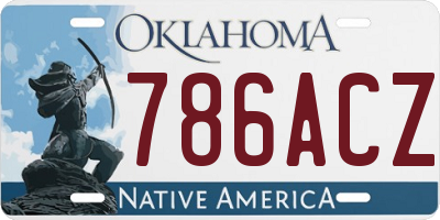 OK license plate 786ACZ
