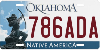 OK license plate 786ADA