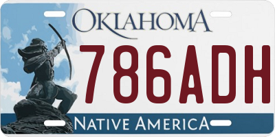 OK license plate 786ADH