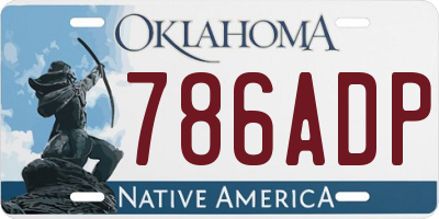 OK license plate 786ADP