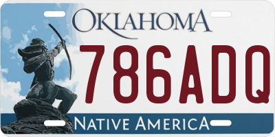OK license plate 786ADQ