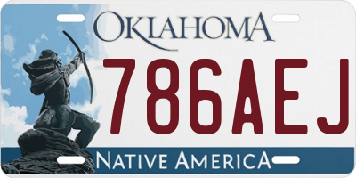 OK license plate 786AEJ
