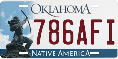 OK license plate 786AFI