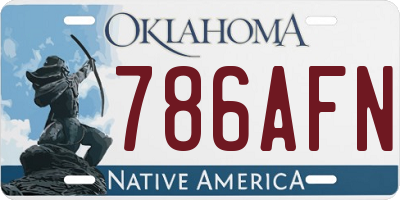 OK license plate 786AFN