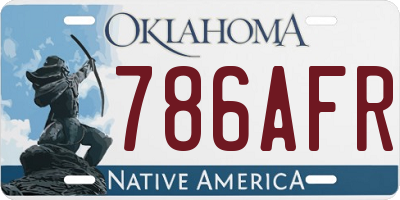 OK license plate 786AFR