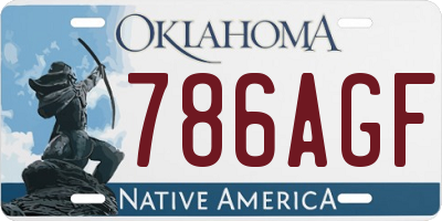 OK license plate 786AGF