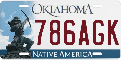 OK license plate 786AGK