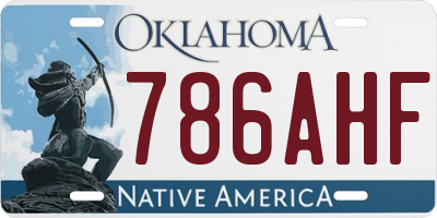 OK license plate 786AHF