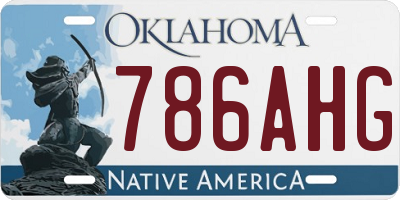 OK license plate 786AHG