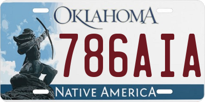 OK license plate 786AIA