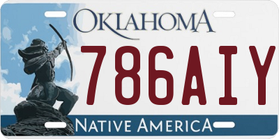 OK license plate 786AIY