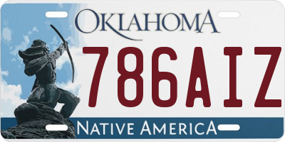 OK license plate 786AIZ