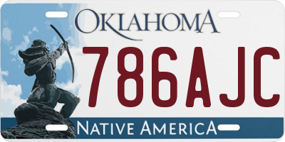 OK license plate 786AJC