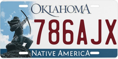 OK license plate 786AJX