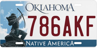 OK license plate 786AKF