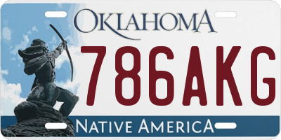 OK license plate 786AKG